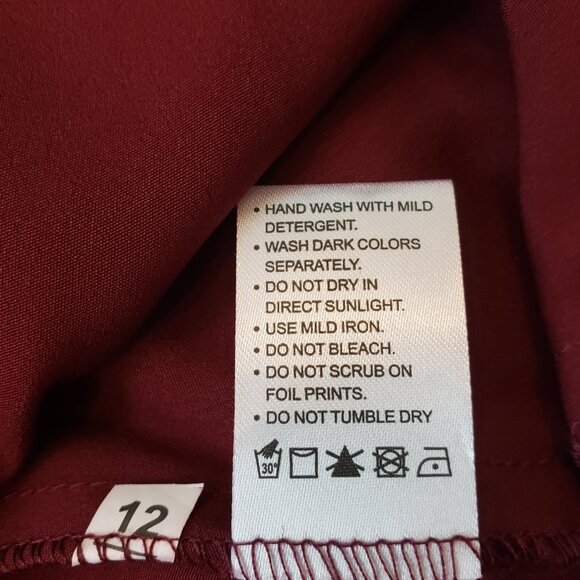 Fiorra Maroon Poly Crepe Straight Kurta With Gold Trim Accent on Front Large - Picture 7 of 9